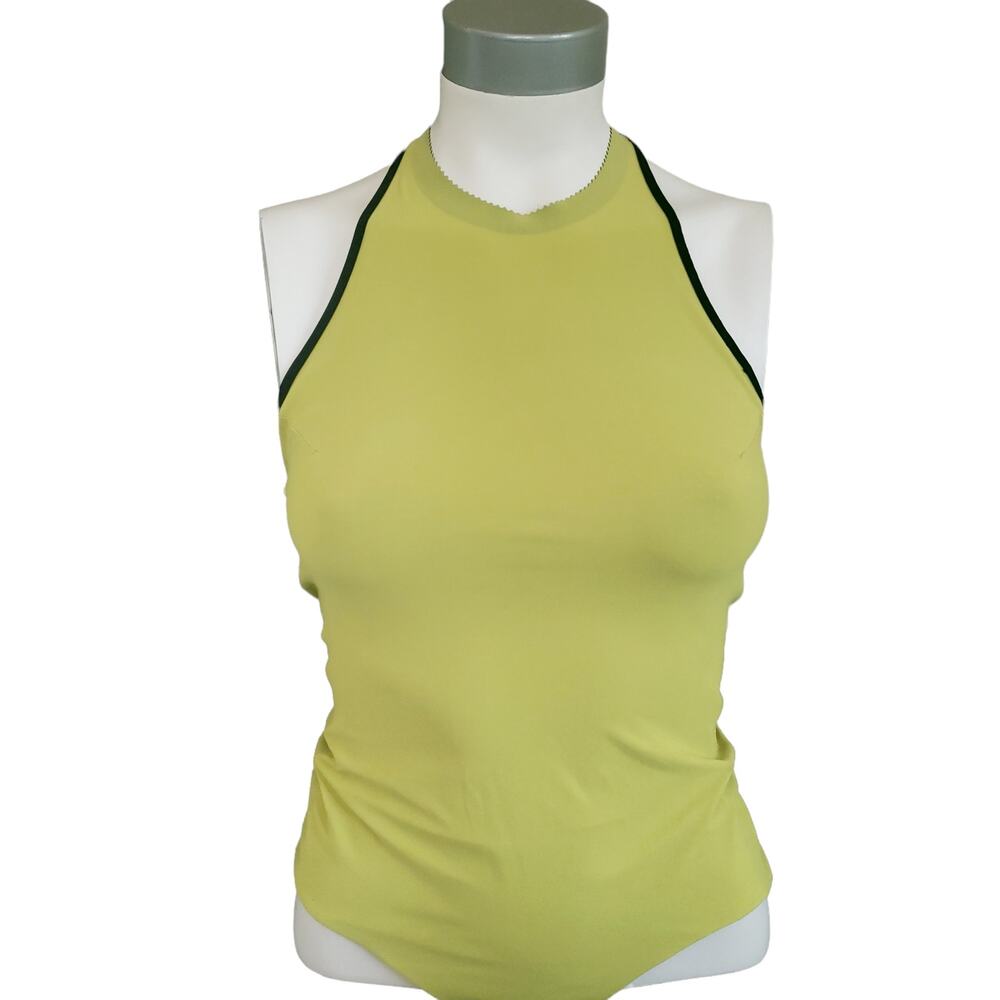 WARD WHILLAS Palmer reversible perforated one piece swimsuit black pea green XS - Picture 7 of 10